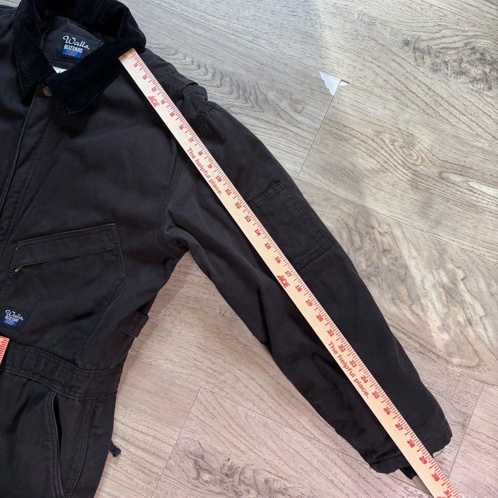 Walls Workwear Insulated Coveralls Black Sz  Large Short Chest 42-44 Quilt Lined - Picture 6 of 14